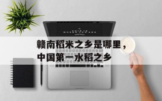 赣南稻米之乡是哪里，中国第一水稻之乡
