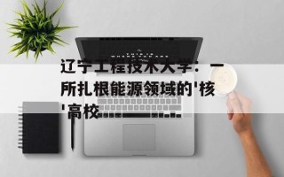 辽宁工程技术大学：一所扎根能源领域的'核'高校