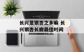 长兴是银杏之乡嘛 长兴银杏长廊最佳时间