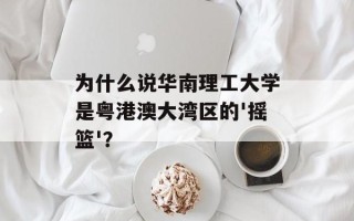 为什么说华南理工大学是粤港澳大湾区的'摇篮'？