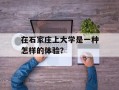 在石家庄上大学是一种怎样的体验？