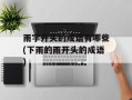 雨字开头的成语有哪些(下雨的雨开头的成语)