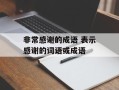 非常感谢的成语 表示感谢的词语或成语