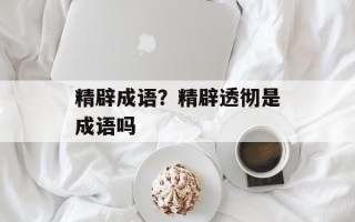 精辟成语？精辟透彻是成语吗