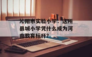 沁阳市实验小学：这所县城小学凭什么成为河南教育标杆？