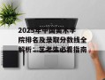 2025年中国美术学院排名及录取分数线全解析：艺考生必看指南