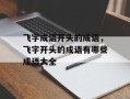 飞字成语开头的成语，飞字开头的成语有哪些成语大全