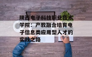 陕西电子科技职业技术学院：产教融合培育电子信息类应用型人才的实践之路