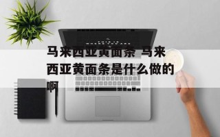 马来西亚黄面条 马来西亚黄面条是什么做的啊