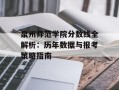 泉州师范学院分数线全解析：历年数据与报考策略指南