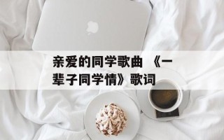 亲爱的同学歌曲 《一辈子同学情》歌词