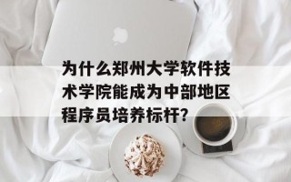 为什么郑州大学软件技术学院能成为中部地区程序员培养标杆？