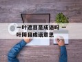 一叶遮目是成语吗 一叶障目成语意思
