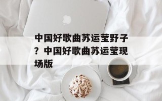 中国好歌曲苏运莹野子？中国好歌曲苏运莹现场版
