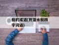艇的成语(开潜水艇四字词语)