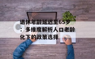 退休年龄延迟至65岁：多维度解析人口老龄化下的政策选择