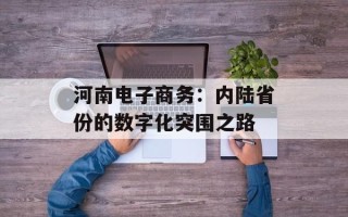 河南电子商务：内陆省份的数字化突围之路