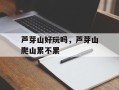 芦芽山好玩吗，芦芽山爬山累不累