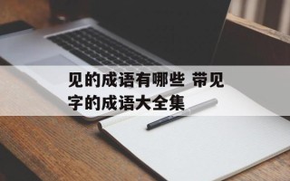 见的成语有哪些 带见字的成语大全集