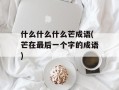 什么什么什么芒成语(芒在最后一个字的成语)