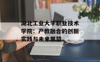 湖北工业大学职业技术学院：产教融合的创新实践与未来展望