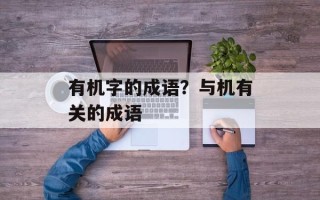 有机字的成语？与机有关的成语