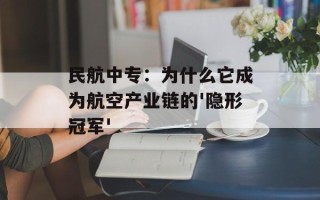 民航中专：为什么它成为航空产业链的'隐形冠军'