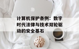 计算机保护条例：数字时代法律与技术双轮驱动的安全基石