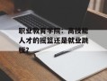 职业教育学院：高技能人才的摇篮还是就业跳板？