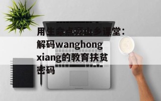 用生命点亮山乡课堂：解码wanghongxiang的教育扶贫密码