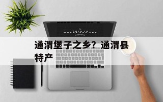 通渭堡子之乡？通渭县特产