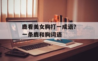 鹿看美女胸打一成语？一条鹿和胸词语