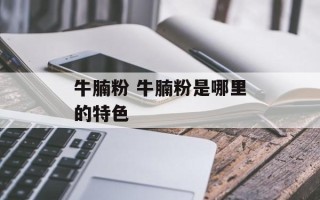 牛腩粉 牛腩粉是哪里的特色