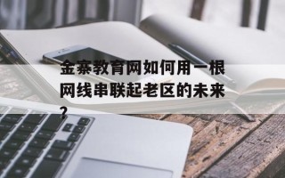 金寨教育网如何用一根网线串联起老区的未来？