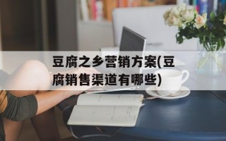 豆腐之乡营销方案(豆腐销售渠道有哪些)