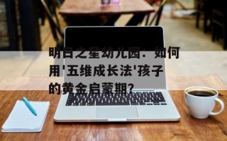 明日之星幼儿园：如何用'五维成长法'孩子的黄金启蒙期？