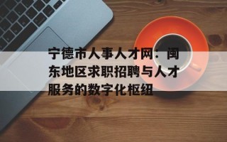 宁德市人事人才网：闽东地区求职招聘与人才服务的数字化枢纽