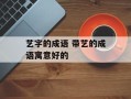 艺字的成语 带艺的成语寓意好的