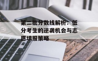 第二批分数线解析：低分考生的逆袭机会与志愿填报策略