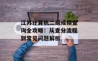 江苏计算机二级成绩查询全攻略：从查分流程到常见问题解析