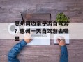 惠州周边亲子游自驾游？惠州一天自驾游去哪里
