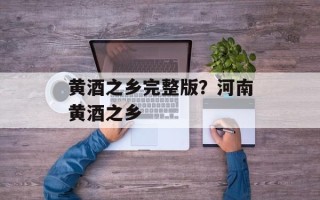 黄酒之乡完整版？河南黄酒之乡