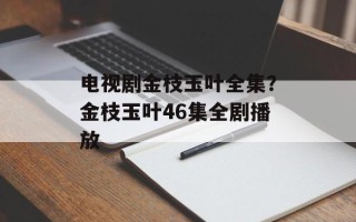 电视剧金枝玉叶全集？金枝玉叶46集全剧播放