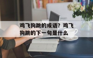 鸡飞狗跳的成语？鸡飞狗跳的下一句是什么