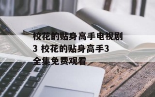 校花的贴身高手电视剧3 校花的贴身高手3全集免费观看