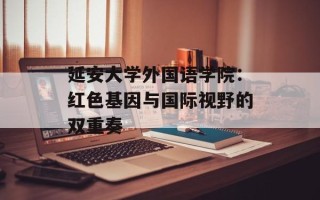 延安大学外国语学院：红色基因与国际视野的双重奏