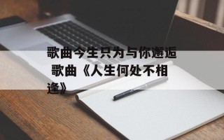 歌曲今生只为与你邂逅 歌曲《人生何处不相逢》