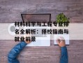 材料科学与工程专业排名全解析：择校指南与就业前景