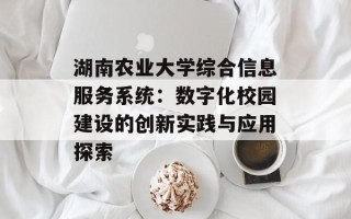 湖南农业大学综合信息服务系统：数字化校园建设的创新实践与应用探索