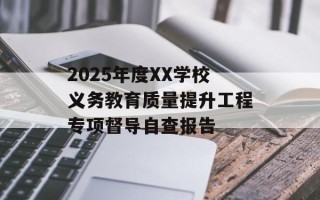 2025年度XX学校义务教育质量提升工程专项督导自查报告